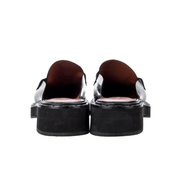 Reformation Black Leather Angie Loafer Mule - Picture 2 of 7